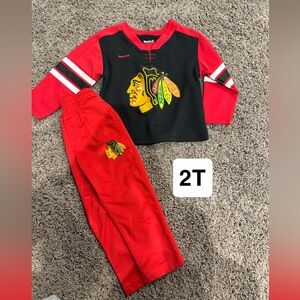 Reebok Kids Blackhawks hockey set